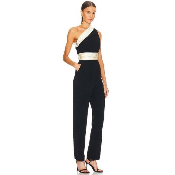SALONI Linda Jumpsuit in Black & Cream NWT - Picture 2 of 13